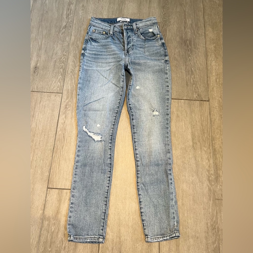 Pistola Denim Medium Blue Distressed Jeans